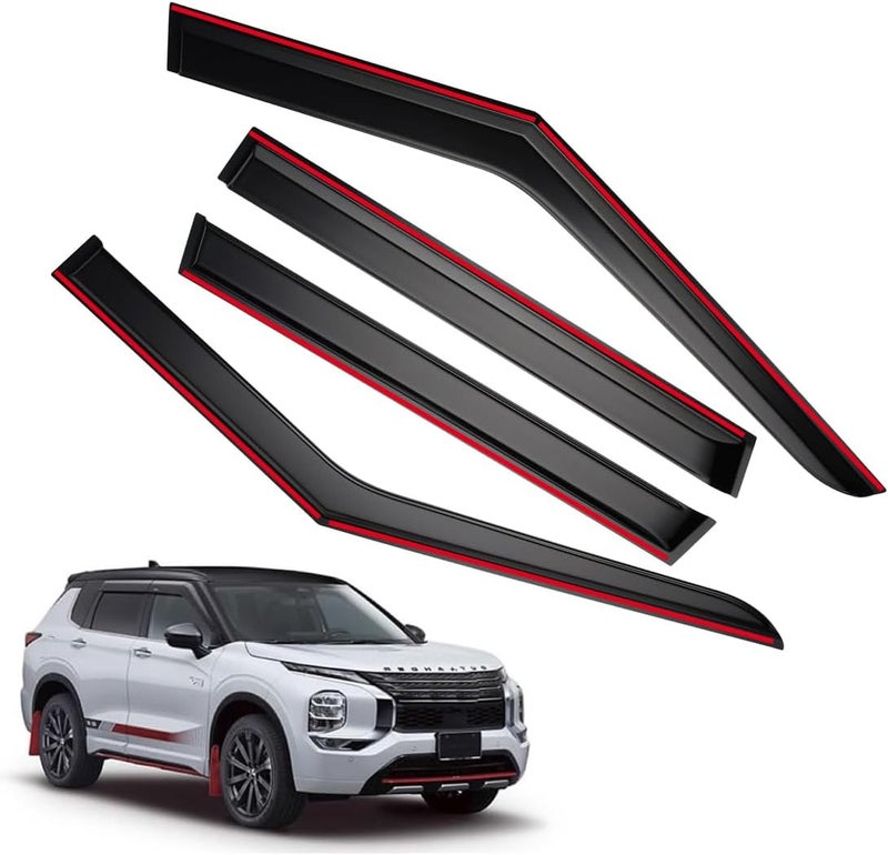 LONGKEES 4 Pieces in-Channel Extra Durable Rain Guards Fit for 2022-2025 Mitsubishi Outlander, Window Deflectors, Window Visors - Image 1
